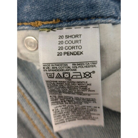 Old Navy High Rise Straight OG Button Fly Jeans sz 20 Short Medium Wash Stretch - Picture 3 of 9